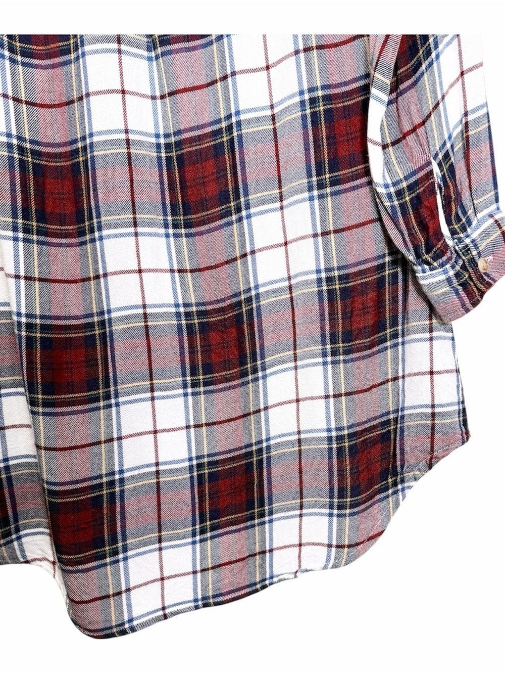 ANTHROPOLOGIE THREAD & SUPPLY Women’s Plaid Flannel Tunic Shirt Dress Size Large - Picture 9 of 11